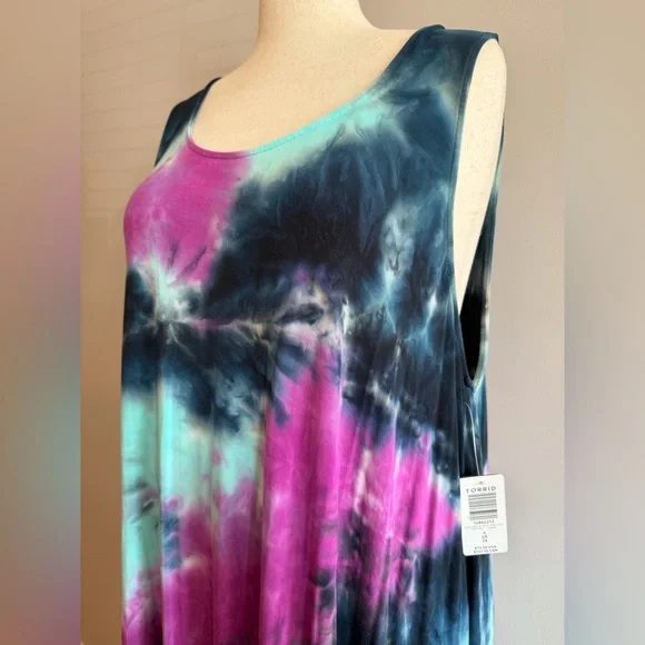 NWT Torrid Tie-Dye Super Soft Hi-Lo Maxi Dress - Torrid Size 4 (26, 4X) - Picture 9 of 15